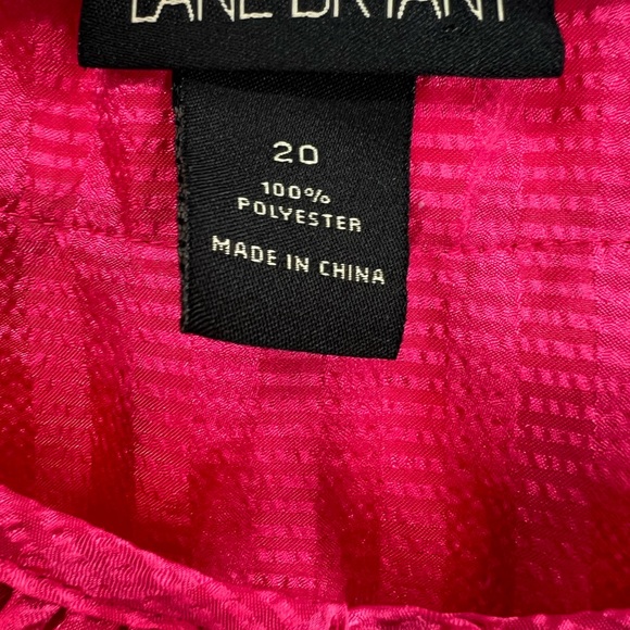 Lane Bryant ruffle tank hot pink 20 plus casual business workwear layering - Picture 4 of 7